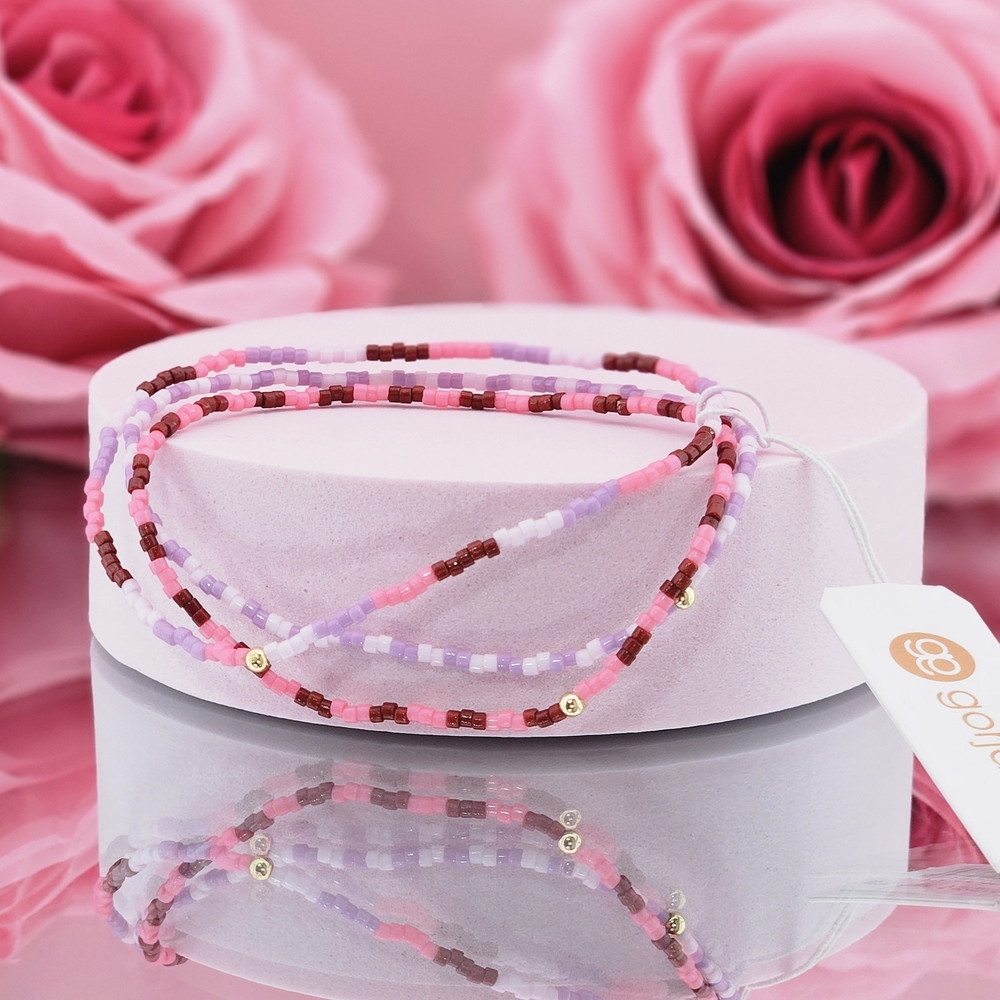 Gorjana Bracelets Set Pink Multi Malibu Gigi Beaded Striped Colorful Vacation